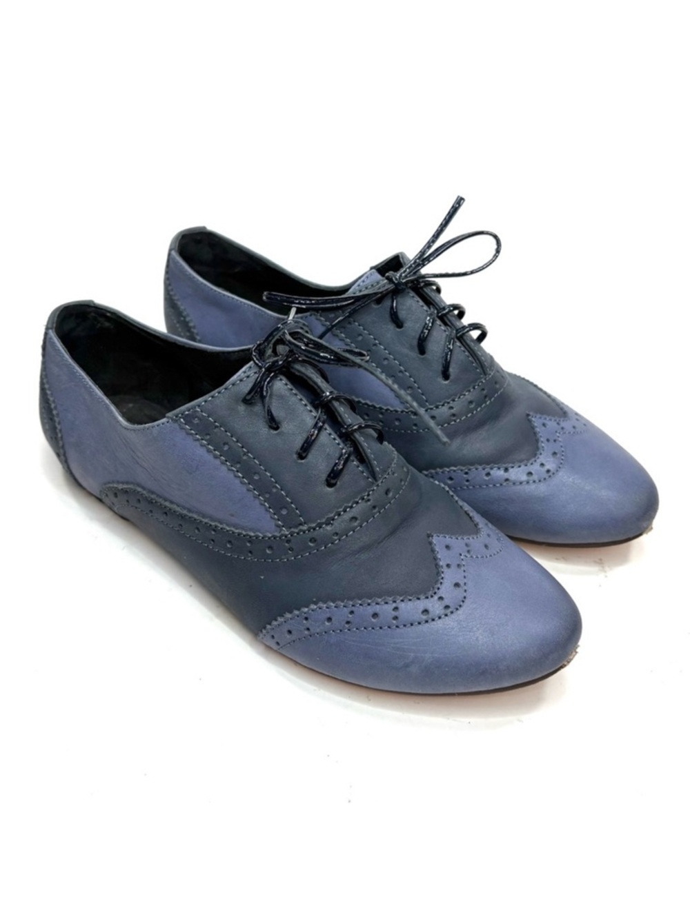 Shoes of Prey Blue Leather Oxfords | 34.5